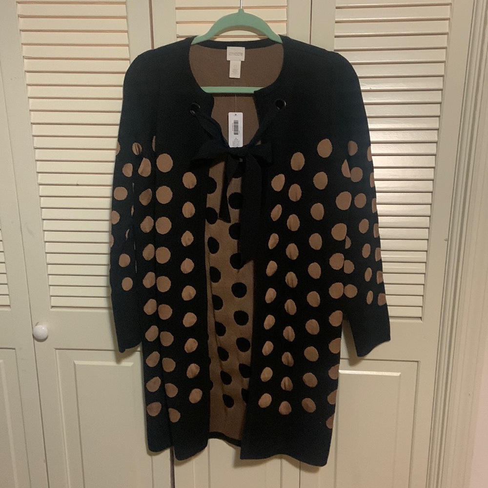 NWT Chico’s polka dot Millie cardigan.